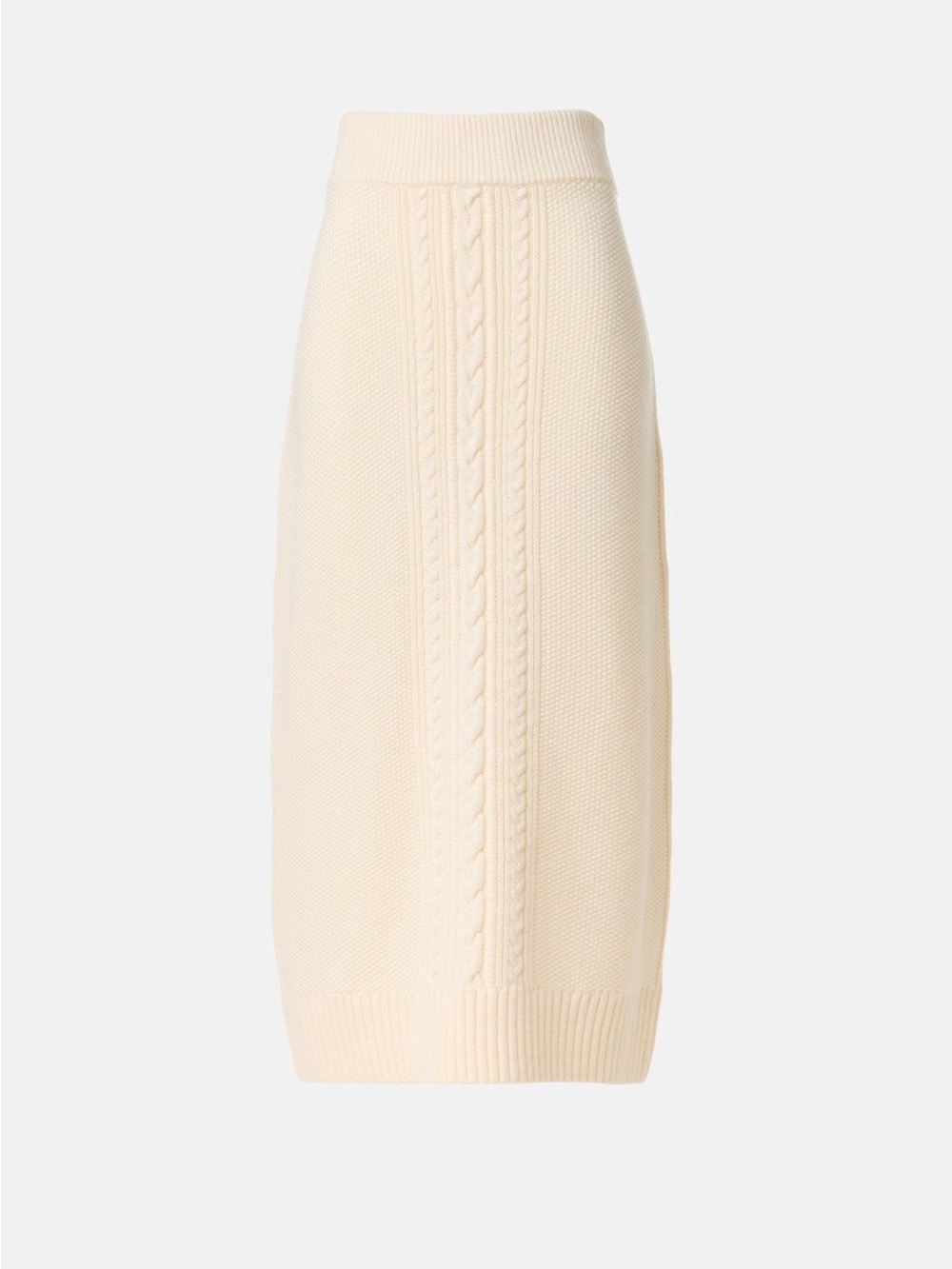 Derek Lam Ivory Cable-Knit Midi Pencil Skirt